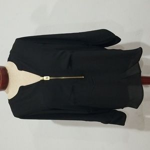 Michael Kors Women's 3/4 or Long Sleeve Blouse In Black Size M Front poc…